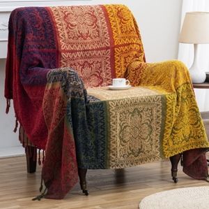 Bohemian Gorgeous Twin Soft Chenille Throw Blanket Chair Cover Jacquard Tapestry